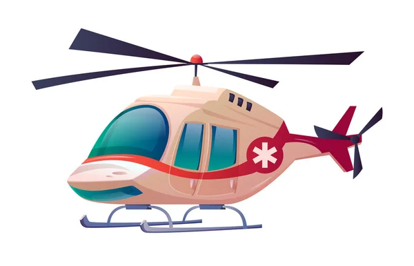 Icône d'avion médical isolé hélicoptère ambulance — Image vectorielle