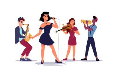 Klasik orkestra solisti, trompet ve saksafon.