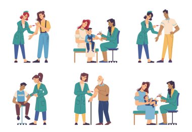 Klinikte farklı yaşlarda aşı olanlar