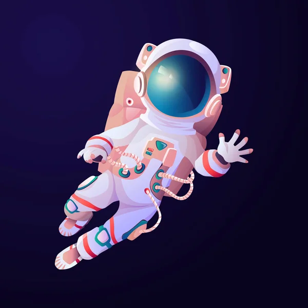 Űrhajós légzőtankokkal sisakban az űrben — Stock Vector