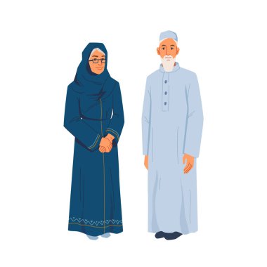 Müslüman büyük baba, ulusal giysi içinde, yaşlı Müslümanlar.