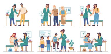 Coronavirus aşısı enjeksiyonu, insanlar aşı ya da önleme