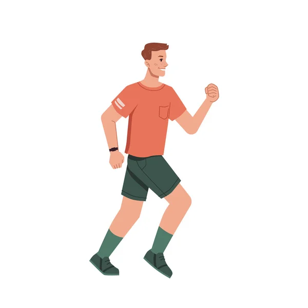 Jogging hombre deporte tela aislado personaje de dibujos animados — Vector de stock