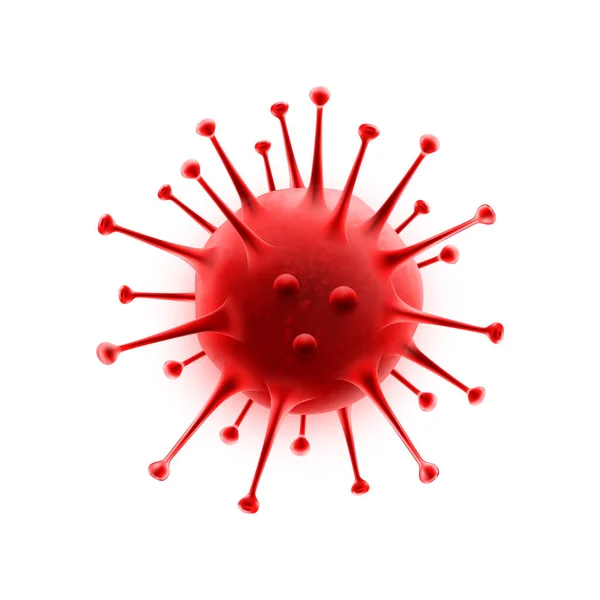 Röda coronavirus bakterier isolerad covid virus ikon — Stock vektor