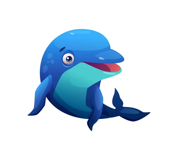 Lumba-lumba Bottlenose binatang lucu bawah air terisolasi - Stok Vektor