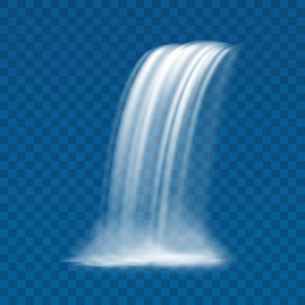 Paysage aquatique, écoulement des cours d'eau cascade réaliste — Image vectorielle
