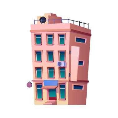 Şehir ya da şehir binası, modern apartman.