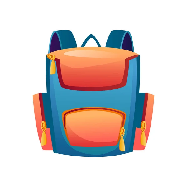 Skolväska eller skolväska, personlig ryggsäck — Stock vektor