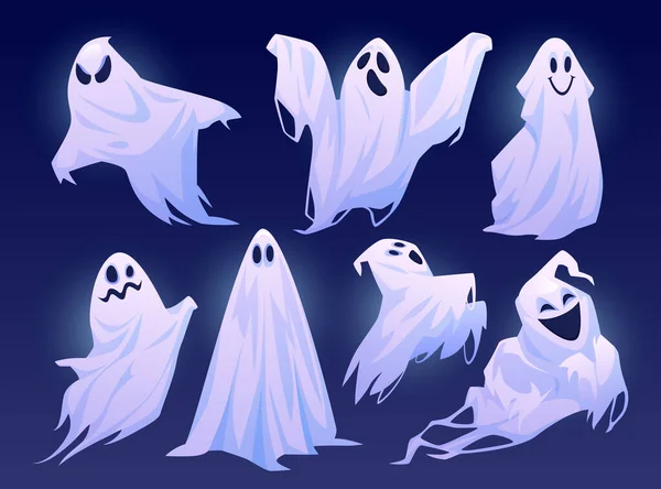 Halloween ghosts good and evil apparitions vector — Stock Vector
