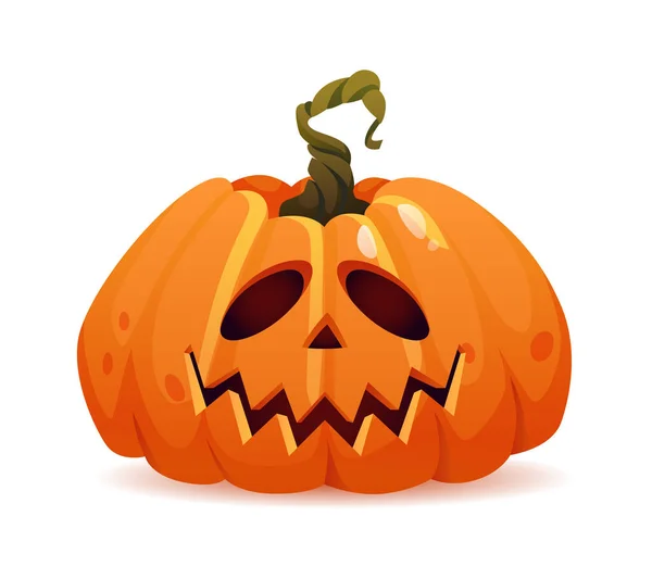 Halloween pumpkin with kind good facial emotion — Stock Vector