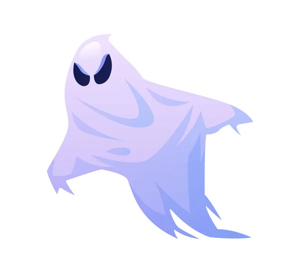 Evil halloween ghost with fierce face expression — Image vectorielle