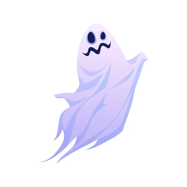 Funny Halloween ghost, floating apparition vector — Stock Vector