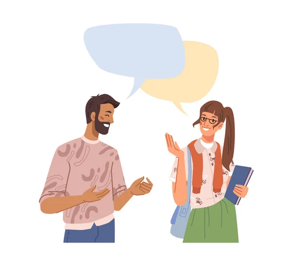 People communicating brainstorming speech bubbles — Stock Vector