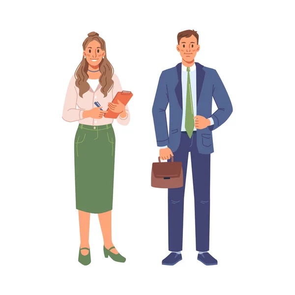 Businessman and businesswoman, cartoon people set