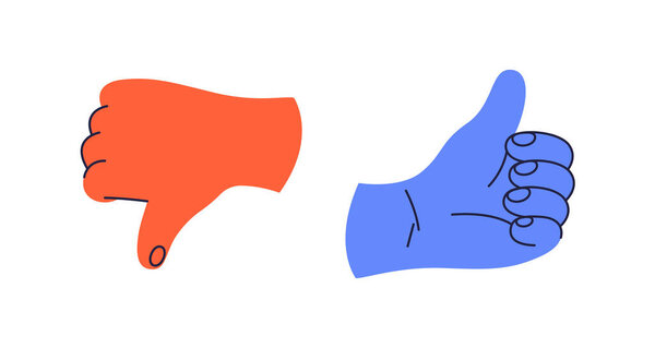 Жест рукой вверх и вниз выражает удовлетворение и неудовольствие. Вектор обособленно одобряет или соглашается и отклоняет или не одобряет. Говоря да и нет, невербальное общение