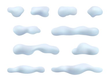 Kış havası, donmuş buz dizaynlı karlı yığınlar. Vektör gerçekçi simgeler seti, kar örtüleri ve toplar, kostüm ve Noel zirvesi ya da zirve dekorasyonu, kış zamanı ve mevsimsel kar fırtınası. Kar tepeleri