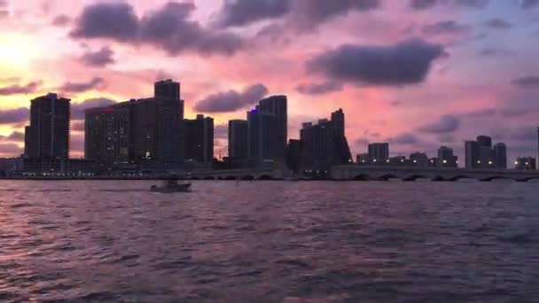 Západ slunce nad Miami — Stock video
