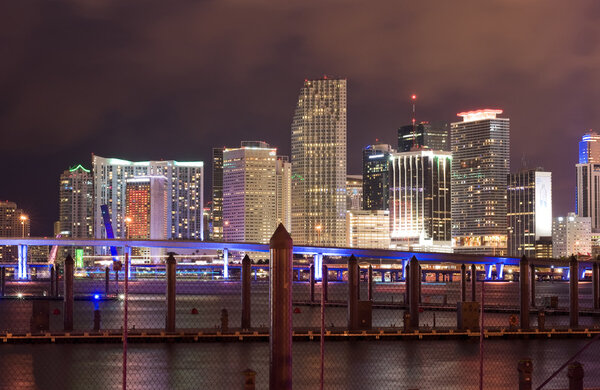 Miami skyline in twilight