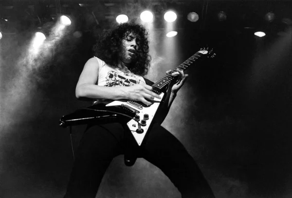 Zwolle Paesi Bassi Febbraio 1984 Metallica Esibiscono Dal Vivo Sul — Foto Stock