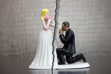Divorce of couple clipart