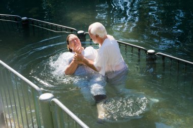 Baptized in Jordan river clipart