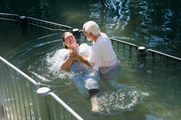 Döpt i Jordan river — Stockfoto