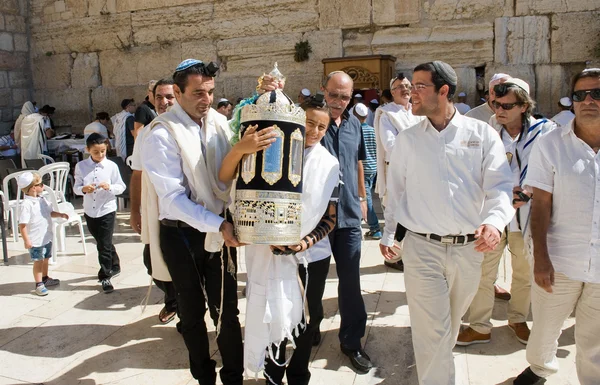 Ritual Bar Mitzvah no Muro das Lamentações — Fotografia de Stock