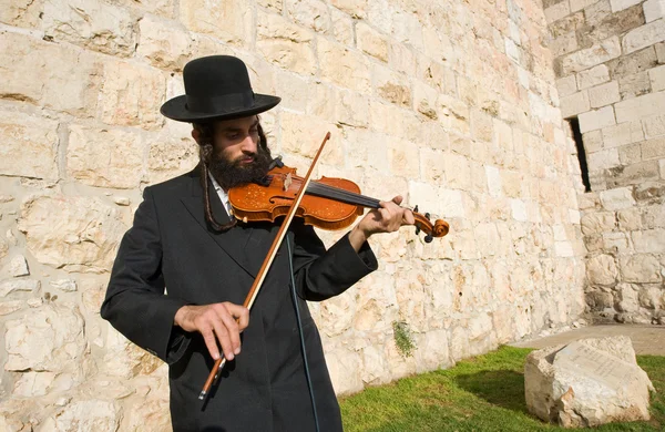 Musicien de rue juif — Photo