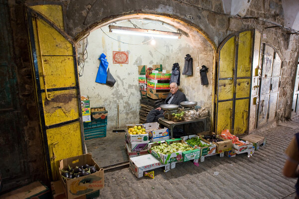 Greengrocer's shop in Hebron