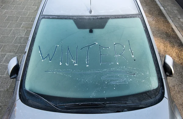 Vitre de voiture congelée — Photo