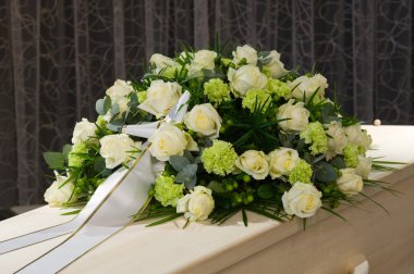Coffin in morgue clipart