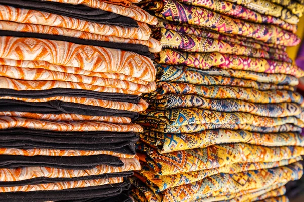 Hand woven colorful fabric of northern Thailand. — Stock Photo, Image