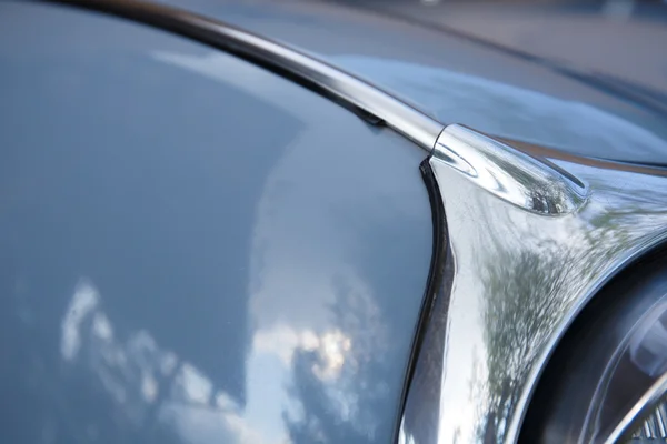 Retro styled image of a front of  blue classic car — Stock Photo, Image