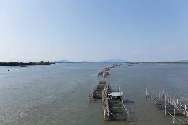 Fish cages Bridge Laem Sing Chanthaburi, Thailand — Stock Photo, Image