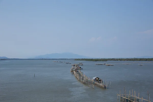 Fish cages Bridge Laem Sing Chanthaburi, Thailand — Stock Photo, Image