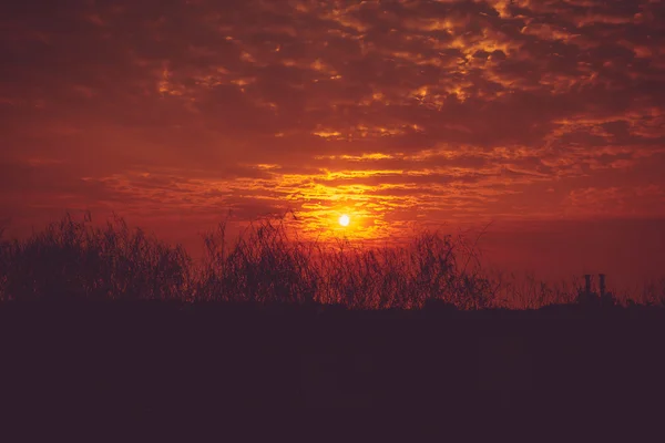太陽と曇りの夜にはかなりの光. — ストック写真