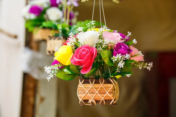 Rose Basket yakın çekim — Stok fotoğraf