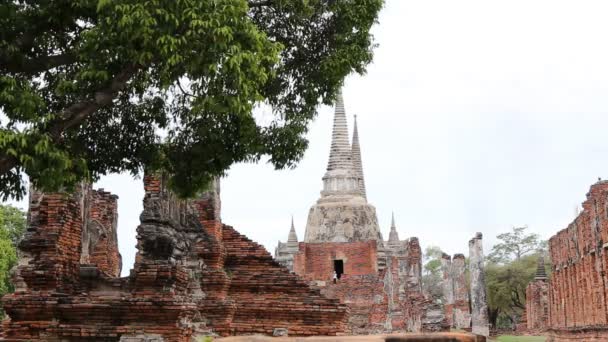 Wat phra si sanphet templo em ayutthaya, Tailândia — Vídeo de Stock