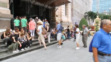 Ho Chi Minh City /Vietnam - 12 Ekim 2014: Merkez postane neoklasik mimari tarzı, Ho Chi Minh City, Vietnam şehir merkezinde, ünlü mimarı Gustave Eiffel tarafından