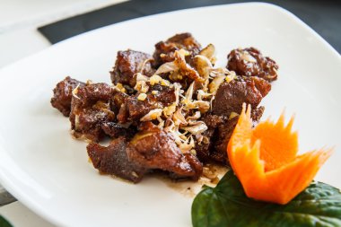 Tayland gıda kızarmış sarımsak