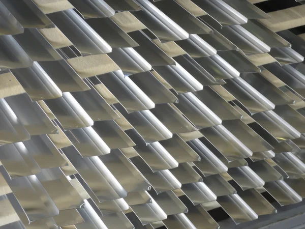 Aluminum lines stock rack in a factory. — Stock Photo, Image