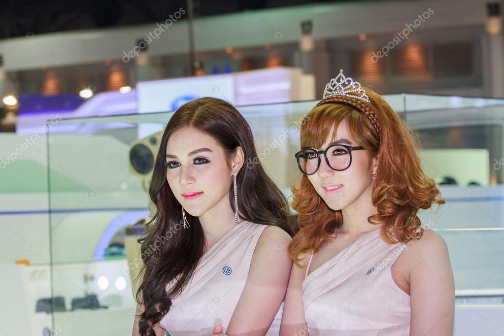 Bangkok, Thailand - April 4, 2015: Volkswagen booth. Presenter demonstrated in 36 Bangkok International Motor Show on April 4, 2015.