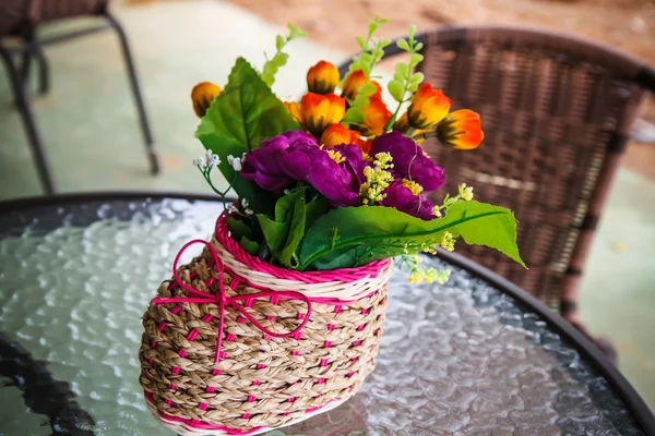 Bouquet of flowers made from fabric — Stock Photo, Image