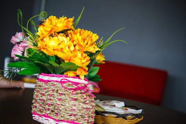 Bouquet of flowers made from fabric — Stock Photo, Image