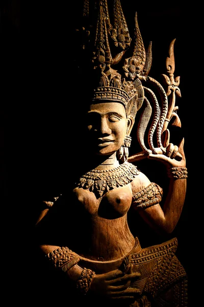 Cambodia wood carving art — Stock Photo, Image