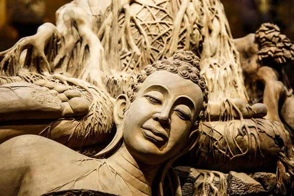 Buddha carved wood — Stock Photo, Image