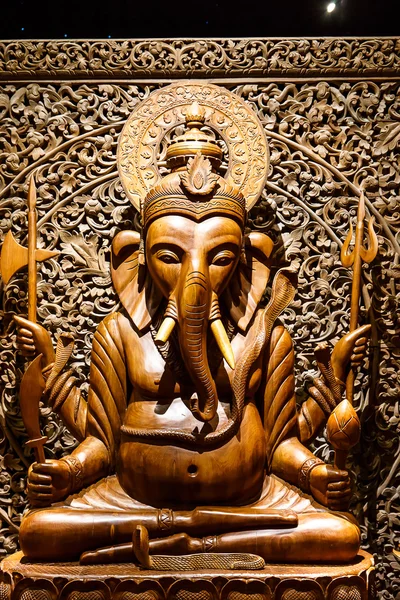 Bois sculpté Ganesh — Photo