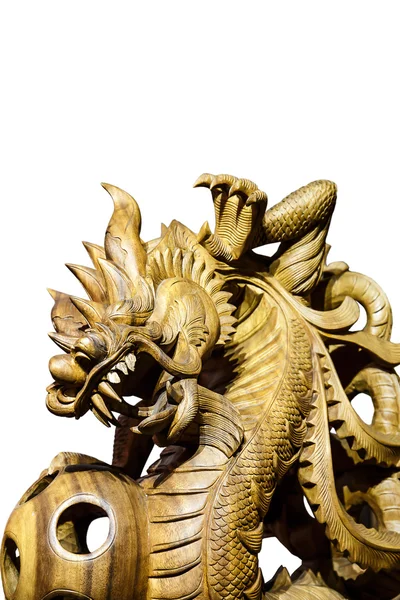 Dragon sculpté en bois — Photo