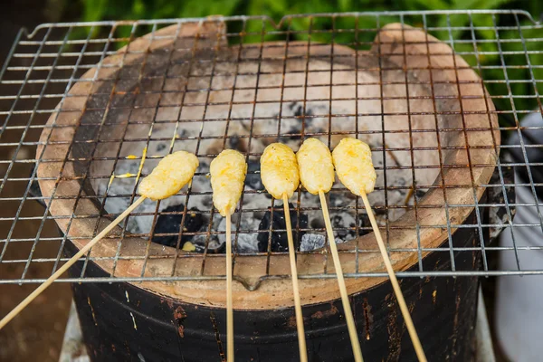 Kao ji is the grilled sticky rice Before it was grilled it was d — Stock Photo, Image