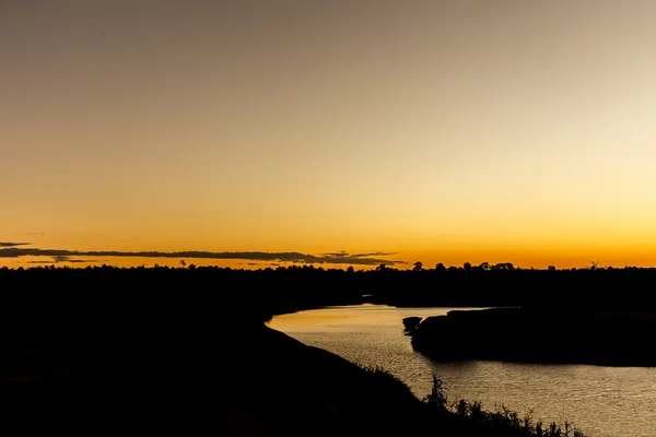 Colore del cielo quella mattina Mekong fiume Ubon Ratchathani, Tha — Foto Stock